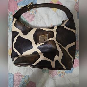 Dooney & Bourke Tan and Brown Giraffe Print Hobo Bag